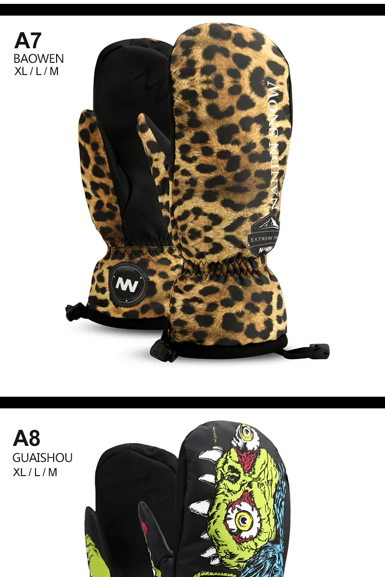 Nandn luvas de esqui snowboard luvas snowmobile