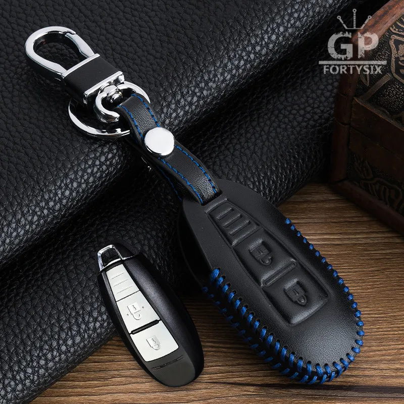 

2 Buttons Leather Car Key Cover case Bag Keychain skin Protection set for Suzuki S-CROSS Swift sport KIZASHI Smart Key Remote