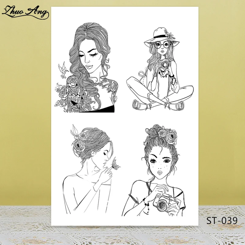 

Girl's Styles Transparent Clear Silicone Stamp/Seal for DIY Scrapbooking/Photo Album Decorative Card Making Clear Stamps 039