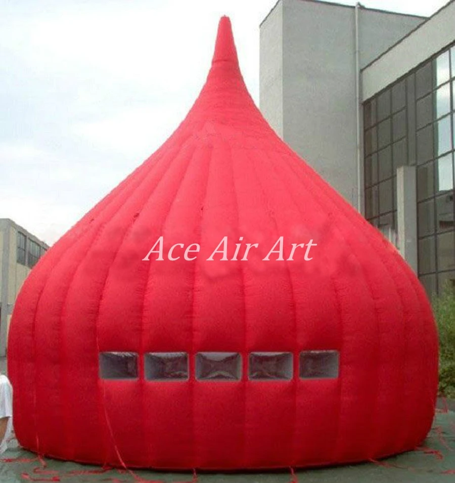  customized 210 d Oxford red round inflatable tent for even made in China