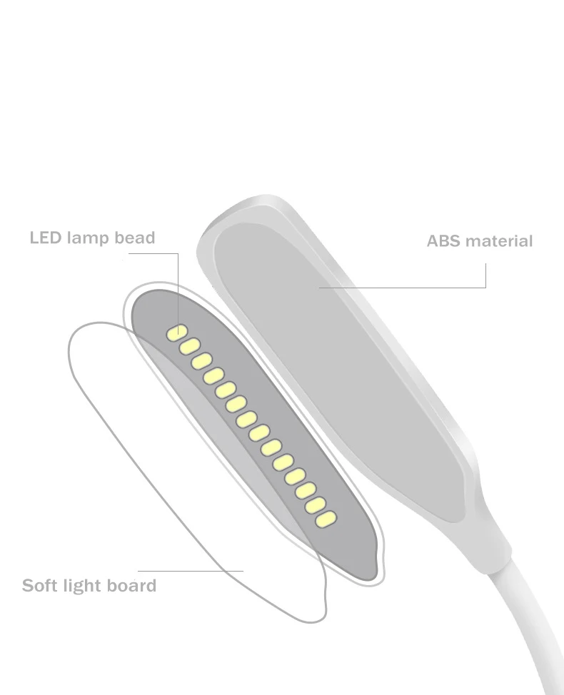 QD3 перезаряжаемый светодиодный настольный светильник 3 уровня гибкая USB защита глаз студенческого общежития для чтения 2000 мАч держатель для телефона