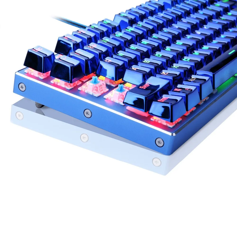 Redragon механическая клавиатура металлик Синий гальванические ключи и база RGB с