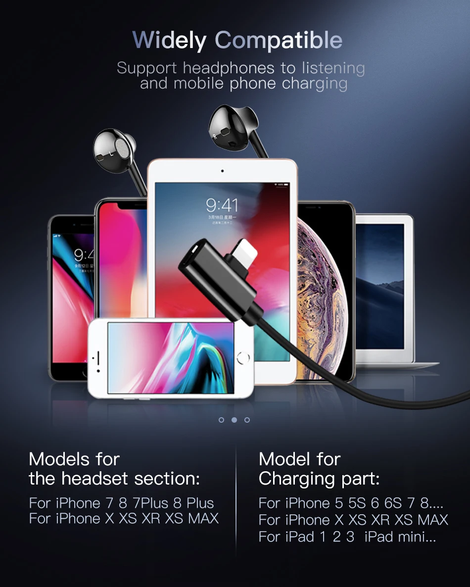 !ACCEZZ 2 in 1 Magnetic Lighting Earphone For iphone XS MAX XR X 8 7 Plus Phone Charging Adapter In-Ear HiFi Earphones IOS 11 12 (11)