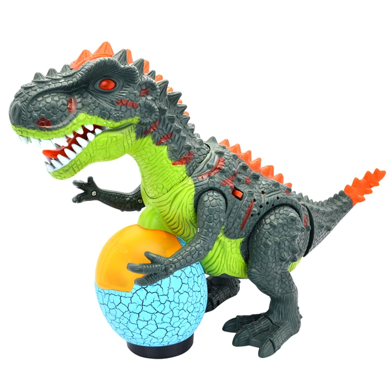 Electric Walking Dinosaur Toy With Sound Laying Egg Kids Play Toy Gift Green 