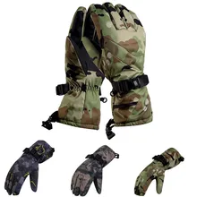 Камуфляж, лыжи перчатки мужские теплые водонепроницаемые перчатки для катания на лыжах и сноуборде Снегоход езда зимние уличные зимние перчатки