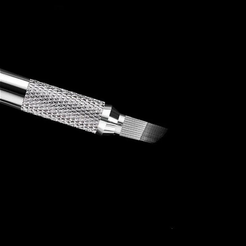 Три ряда 48 pin микроблейдинг губ ИГЛЫ Перманентный макияж бровей татуировки лезвия для 3D вышивка ручная Татуировка ручка
