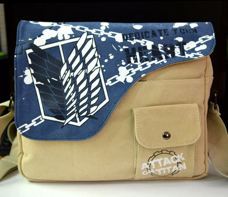 Billige Leinwand Tasche Anime Schwert Kunst Online Totoro Angriff auf Titan Naruto ONE PIECE Schwarz Butler GINTAMA Schulter Umhängetasche Schule tasche