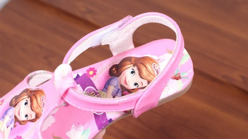 Сандалии для девочек с 3D изображением Софии, летняя пляжная обувь с героями мультфильмов для маленьких детей, детская обувь принцессы, европейские размеры 26-30, Sandalias