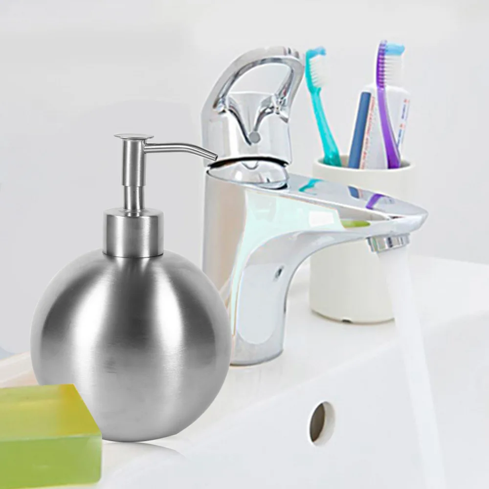 FUNN-500Ml мяч нержавеющая сталь кухня ванная комната ручной насос дозатор жидкого мыла лосьон моющее средство Бутылка