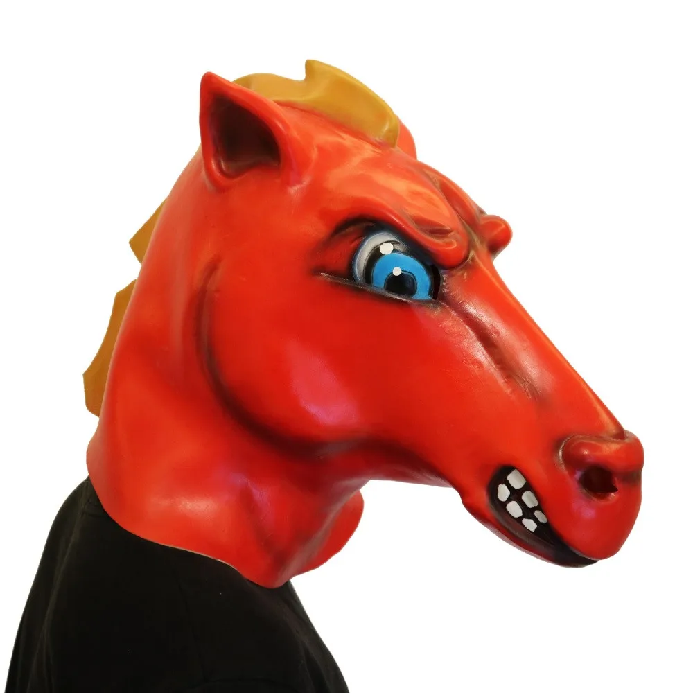 Cosplay Cartoon Horse Melting Face Overhead Latex Costume Unisex Prop