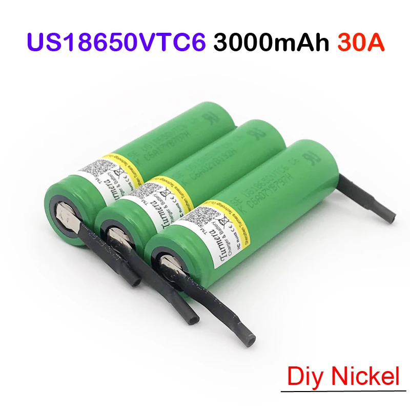 18650 VTC6 battery US18650VTC6 3000mAh 3.7v 30A 18650 rechargeable