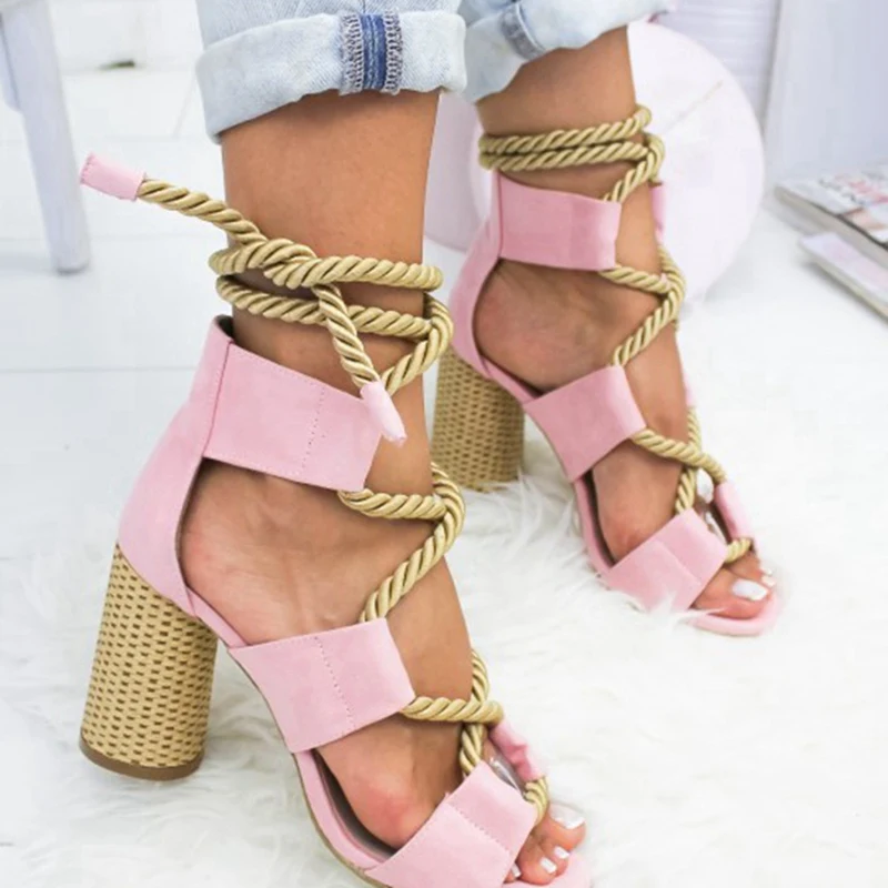 

LOOZYKIT 2019 Summer Wedge Espadrilles Women Sandals Heel Pointed Fish Mouth Sandals Hemp Rope Lace Up Mujer Platform Sandals