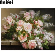 Индивидуальная квадратная/круглая Алмазная вышивка "сделай сам", 5D алмазная картина, цветок, стразы, мозаика, украшение дома