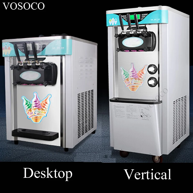 

VOSOCO Ice cream machine Commercial automatic Desktop / vertical ice cream maker 36L/H 3 color High efficiency SANYO compressor