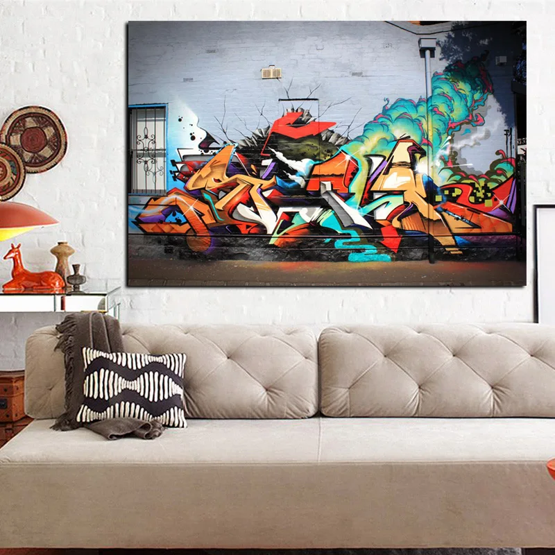 HD Print Banksy Art Volcanic Explosion Graffiti Abstract Pop Art Painting on Canvas Poster Cuadros Wall Picture For Living Room