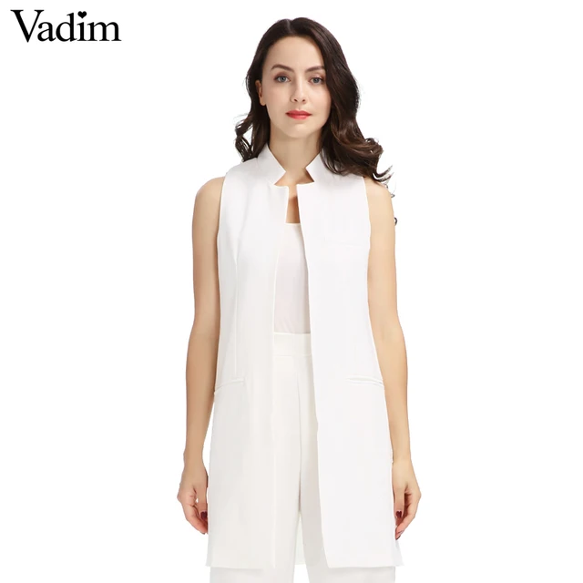 Womens long vest black and white skirt shirt