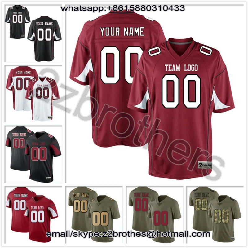 

OEM Factory Wholesale Custom American Football Game Jerseys Personalized Stitch Embroidered Your Team T-Shirt Arizona Red White