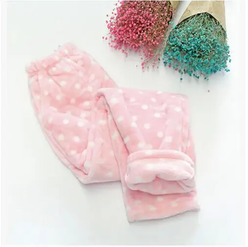 Fdfklak зима новая пара Пижамные брюки шнурок утолщение фланелевые пижамные штаны для женщин пижамы низ Q418 - Цвет: pink
