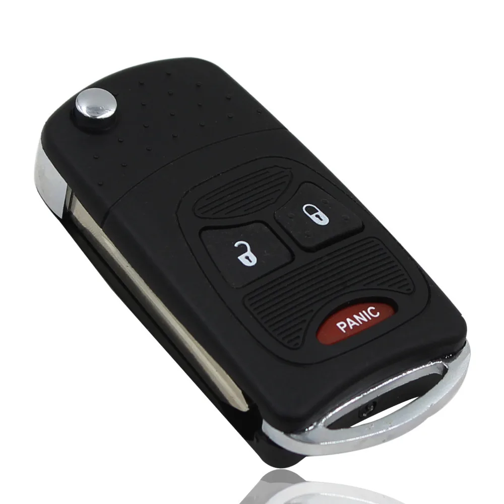 

KEYYOU Replacement 3 Button Case Button Pad Flip Key shell for Chrysler Jeep Dodge Ram 1500 Caliber Nitro Ram 2500 Ram 3500