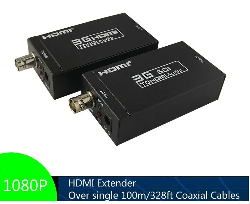 

UP to 100m, HDMI Extender Over Single Coaxial Cables 1080P, HDMI-SDI & SDI-HDMI