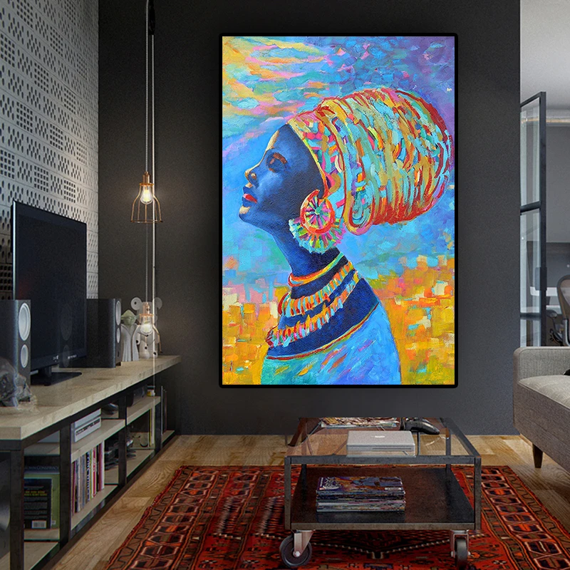 

Canvas Painting Nordic Style Prints Abstract African Women Home Decor Wall Art Modular Picture Watercolor Poster For Living Room