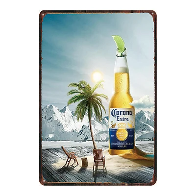 Винтажная металлическая Жестяная Табличка Corona Extra Beer, ретро настенная тарелка для паба, ресторана, кухни, домашнего искусства, декора бара, настенная наклейка, DU-2040 - Цвет: DU2048