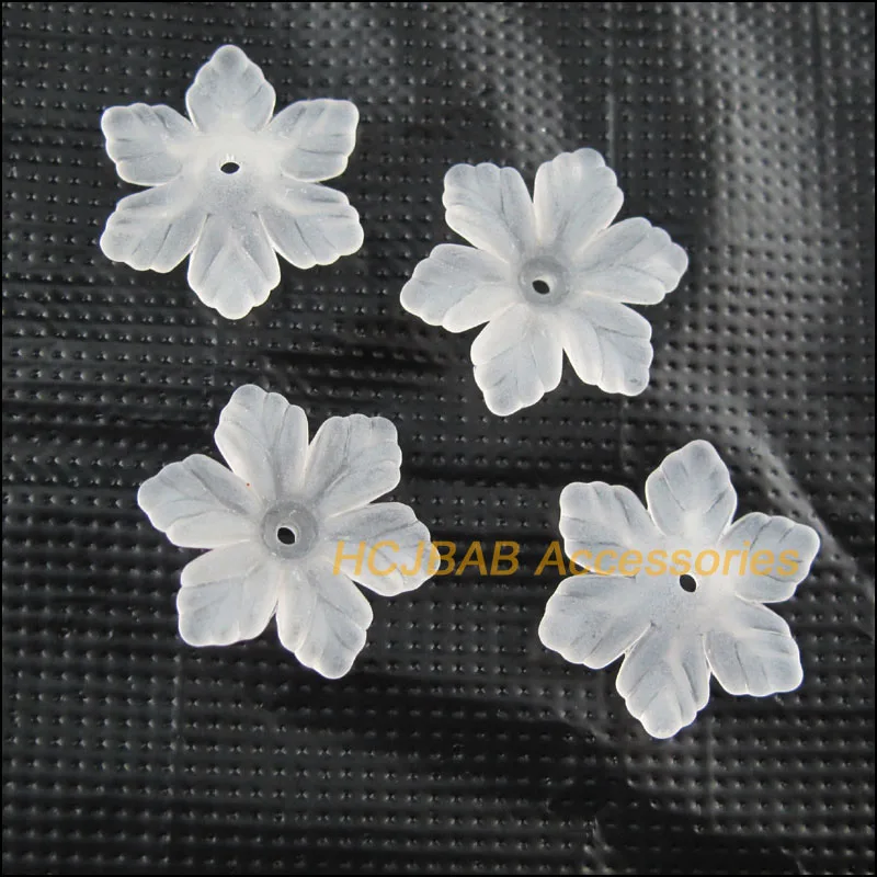25 шт белые акриловые пластиковые бусины-подвески в форме звезды и цветка 18,5 мм