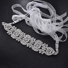 Exquiste Стразы Кристалл ручной работы пояс невесты аксессуары для свадьбы Ювелирная лента пояс для вечернего платья