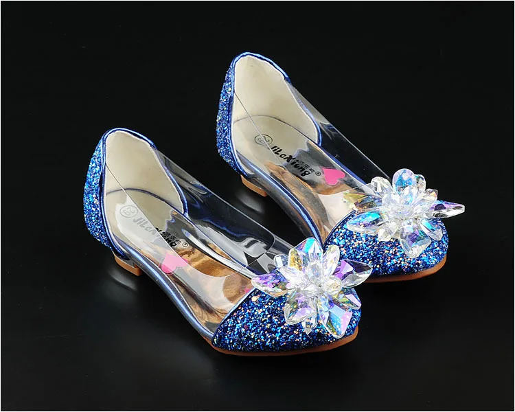 2019 весна новая девушка принцесса танцевальные Тонкие Туфли разноцветные блёстки детская обувь на высоком каблуке для маленьких девочек