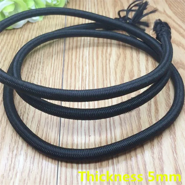 

Free shipping 5mm thick 10 meters Black color DIY handmade materials round elastic rope rubber band diameter 5mm