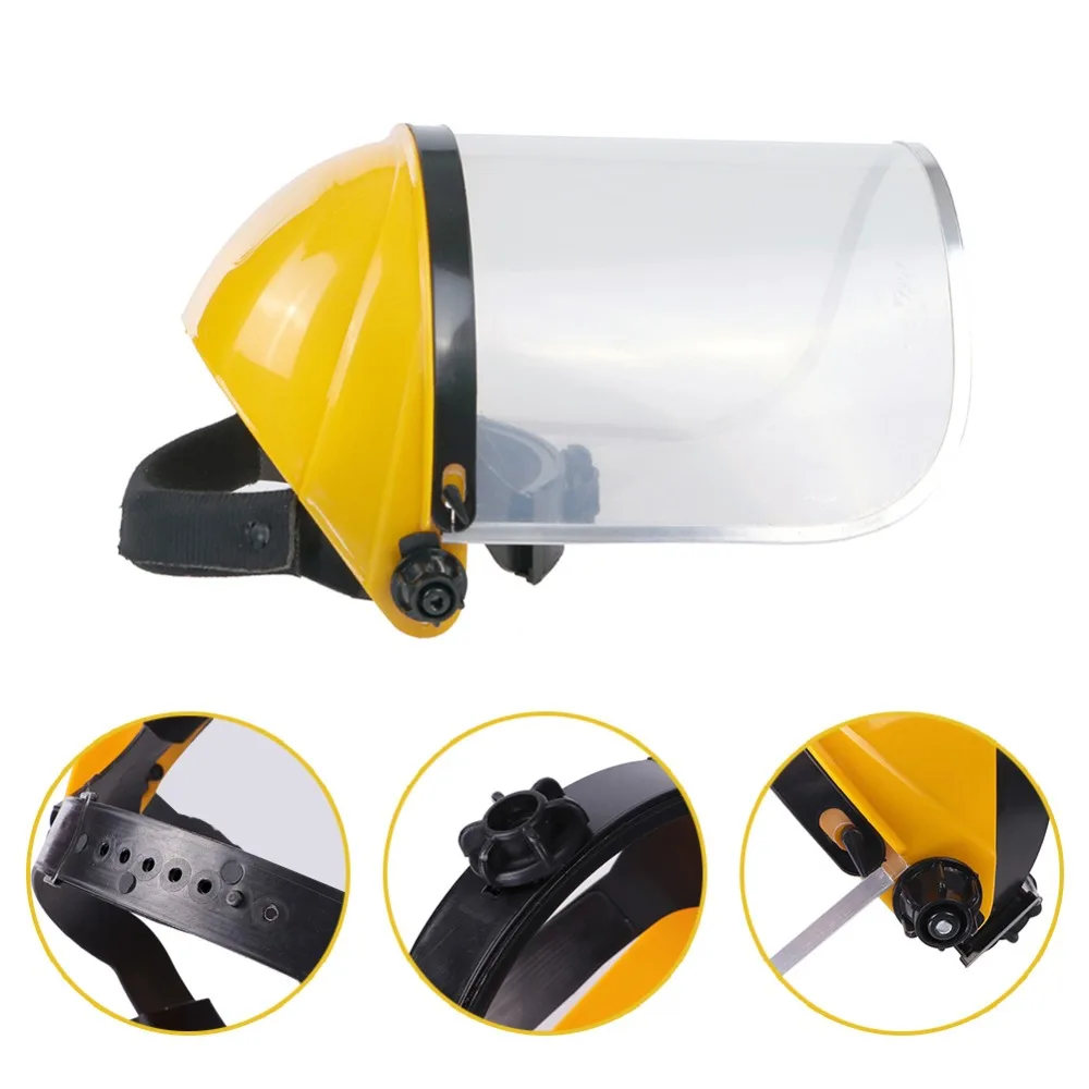 Промышленная безопасность Полный лицевой щит с широкий козырек Прозрачный экран экрана или регулируемая стальная сетка для шлема