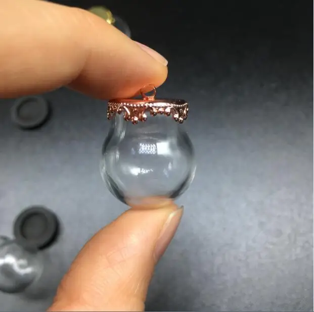 3 комплекта 20*15 мм прозрачное Круглое стекло глобусы пузырь металлический цветок База лоток ювелирные изделия ожерелье флакон кулон DIY бутылки желаний