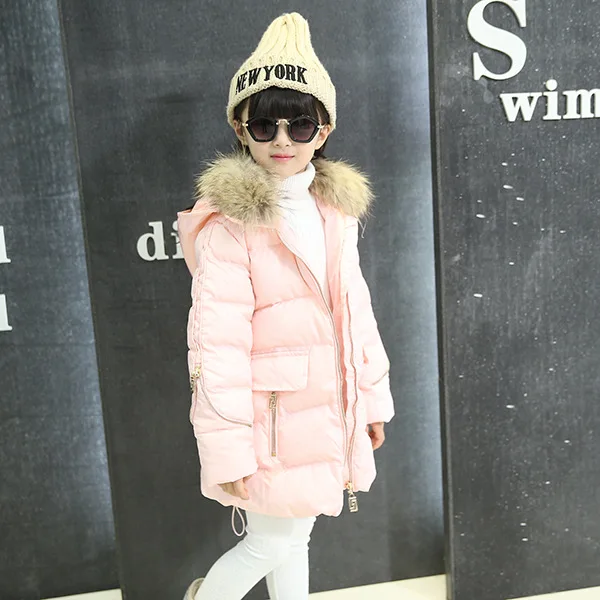 

2018 winter jackets for girls kids fashion candy color girls parka coats thick fleece warm children girls jackets Outerwear Hood