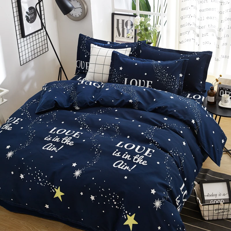 

Thickened plant grinding cashmere twill four pieces set bedding 1.2/2 m home textile activity printing and dyeing do not pilli