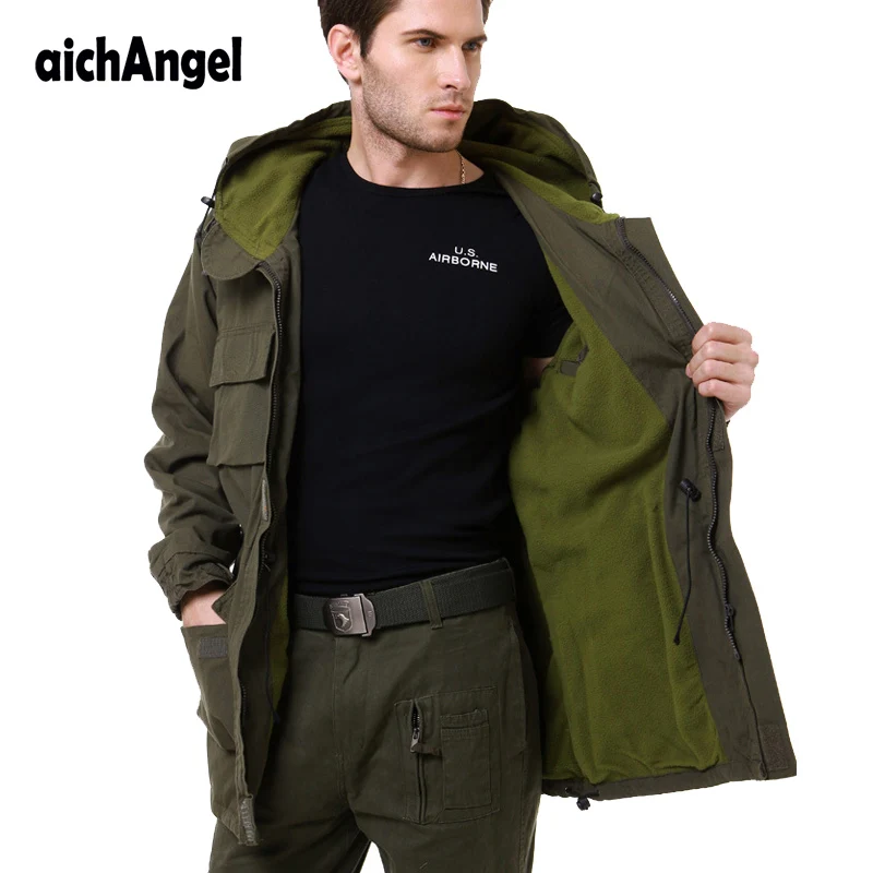 

US Air Force Bomber Army Tactical Jackets Men Winter Combat Multi Pocket Coat Hoodies Windbreakers Thermal Military Jacket