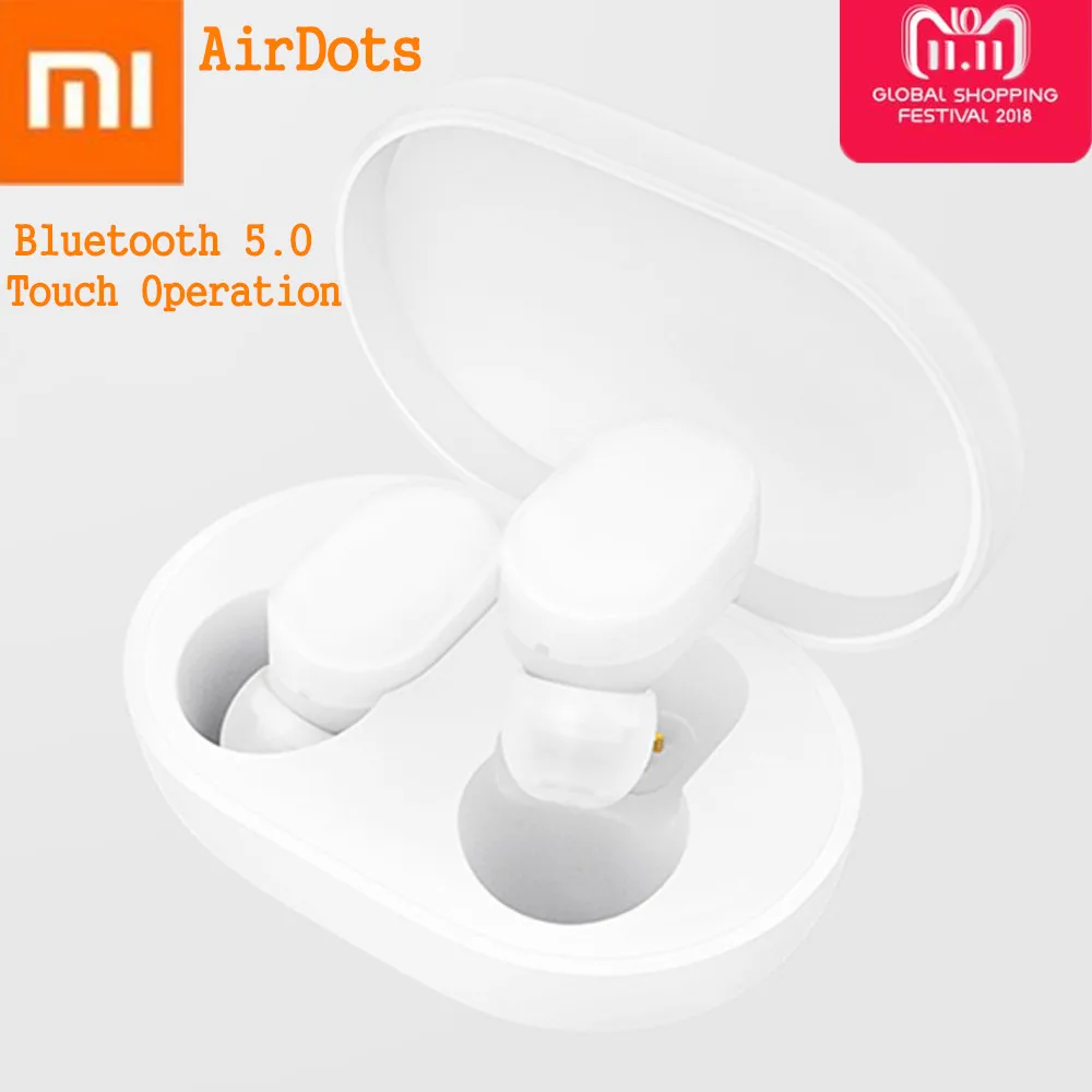 Xiaomi Mi AirDots TWS беспроводные bluetooth наушники с микрофоном и зарядной док станцией