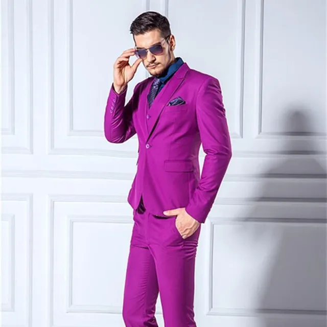 Jackets Pants Vest Men Suits Slim Blazers Tuxedo Groom Prom Purple Jackets Pants Vest Men Suits Slim Blazers Tuxedo Groom Prom Purple Wedding
