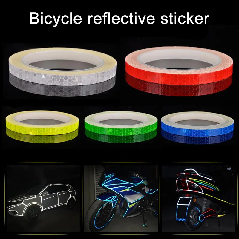 

Bicycle Reflective Stickers MTB Bike Motorcycle Fluorescent Decal Safety Warning Cycling Tape DX88