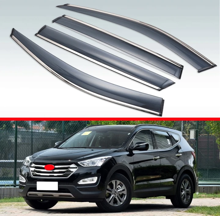 Для Hyundai Santa Fe IX45 2013 2014 2015 2016 Пластик внешний козырек Vent Оттенки окна Защита от