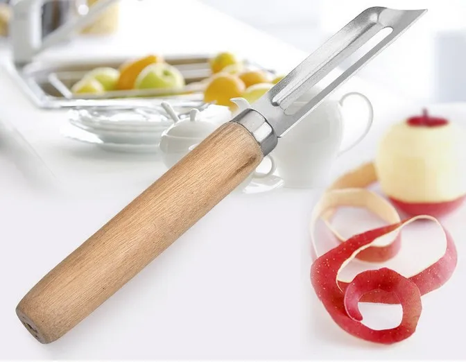 1PC New Wood Handle Fruit Peeler Stainless Steel Knife Kitchen Tools