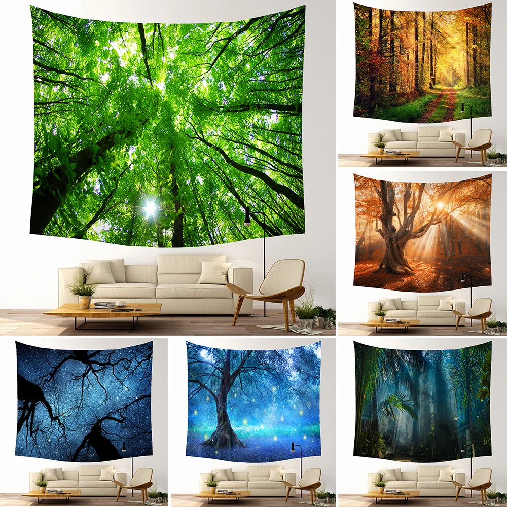 Goede MRL Mooie Macrame Muur Opknoping Wandtapijten Home Decoraties Bos Starry Decor Gordijnen Slaapkamer Deken Tafel Cover Yoga Mat