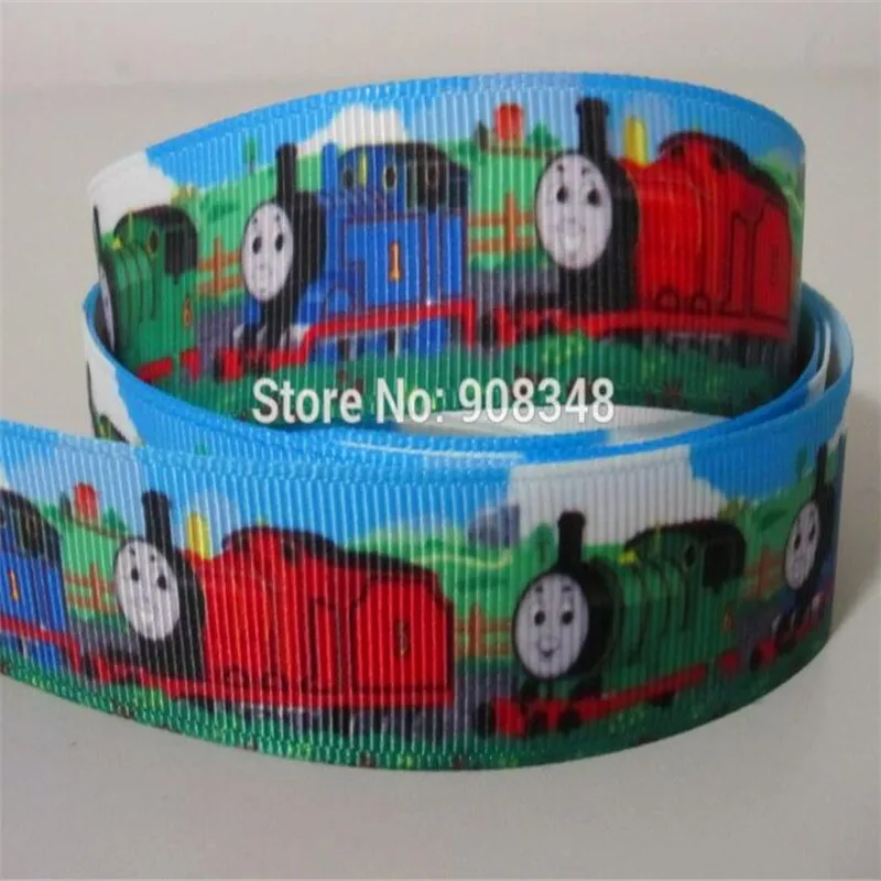 

9 16 22 25 38 50 75 mm width Children train Printed Grosgrain Ribbon or Satin Ribbon AA01