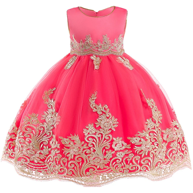 

Elegant Kids Dresses for Girls Children Flower Embroidery Ball Gown Dress for Wedding Program Princess Dresses Girls Party Dress