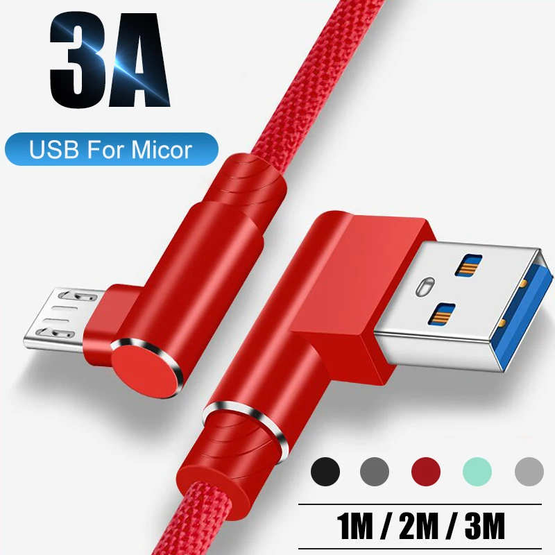 

3A Fast Charging Micro USB Cable 2M 3M For Samsung Xiaomi Redmi Note 5 6 7 Pro Android Mobile Phone USB Charging Cable Data Cord