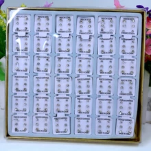 Заводская дешевая антиаллергическая Пластиковая Палочка со стразами смешанных размеров серьги-гвоздики 108 пар/кор