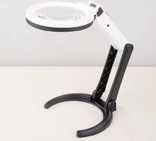 10X 20X Desktop LED Illuminated Elderly People Reading Magnifier Repair Tool Magnifying Glass with 10PCS LED Lamps Table Loupe the elderly a4 size desk type reading loupe magnifying glass illuminated magnifier with 4 led lamps lights for old people