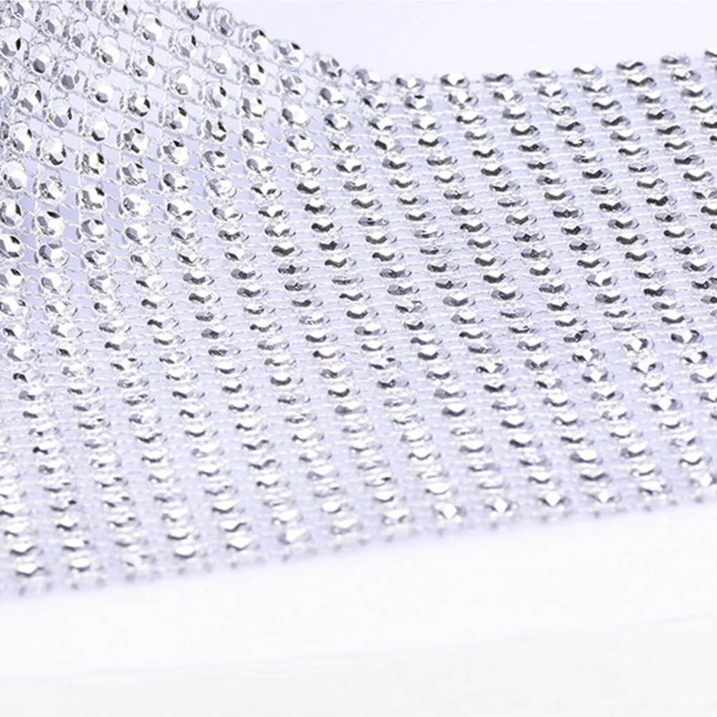 24 Row 10 Yard  Diamond Sparkling Rhinestone Mesh Ribbon Roll DIY Arts Crafts Wedding Birthdays Baby Shower Decorations