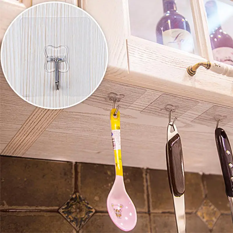 2 шт./лот крючки для ванной комнаты, крепкий настенный крючок, прозрачный съемный домашний ключ, вешалка для полотенец, держатель для ванной и кухни, крючки