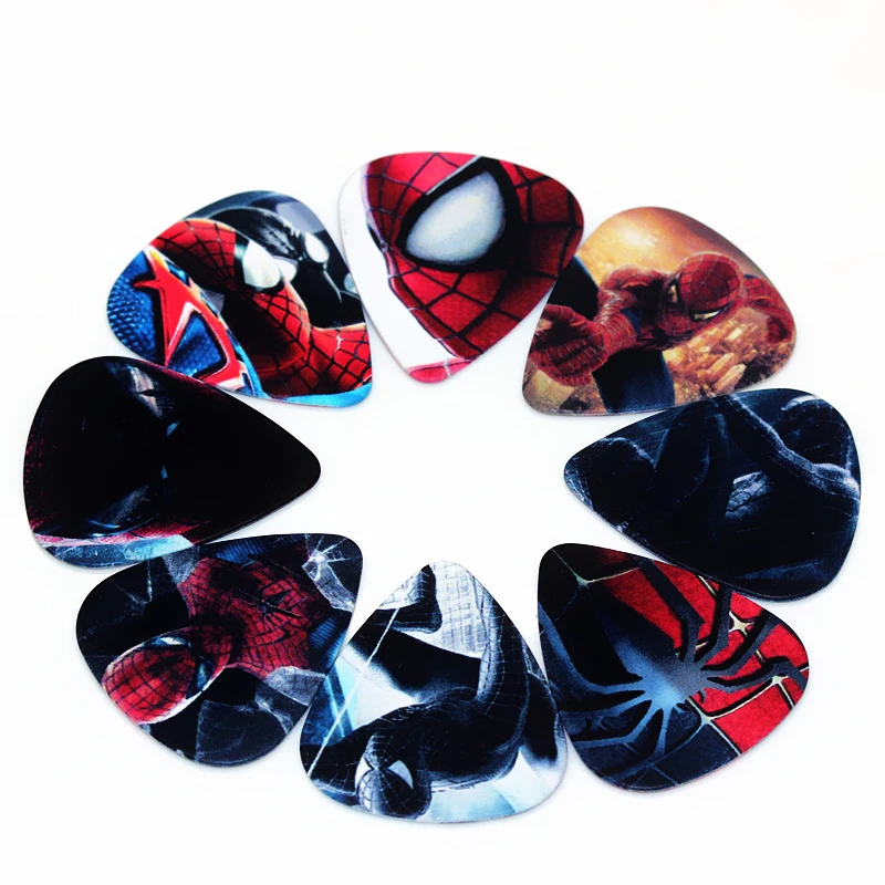 

ZONAEL 10PCS 1.00mm Spider-Man Guitar Picks Two Side Pick DIY Mix Picks Acoustic Guitarra Paddle Guitar Parts Accessories