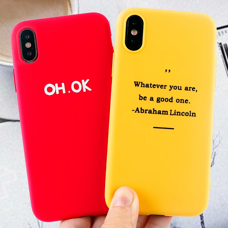 Модные телефонные Шкафы для IPhone X XS MAX XR 8 7 6 s Plus чехол с забавными буквами мягкие